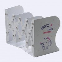 Toytexx Foldable Bookshelf Retractable Metal Bookstand with Lovely Cat Pattern，Ideal for Storage Book,Magazine